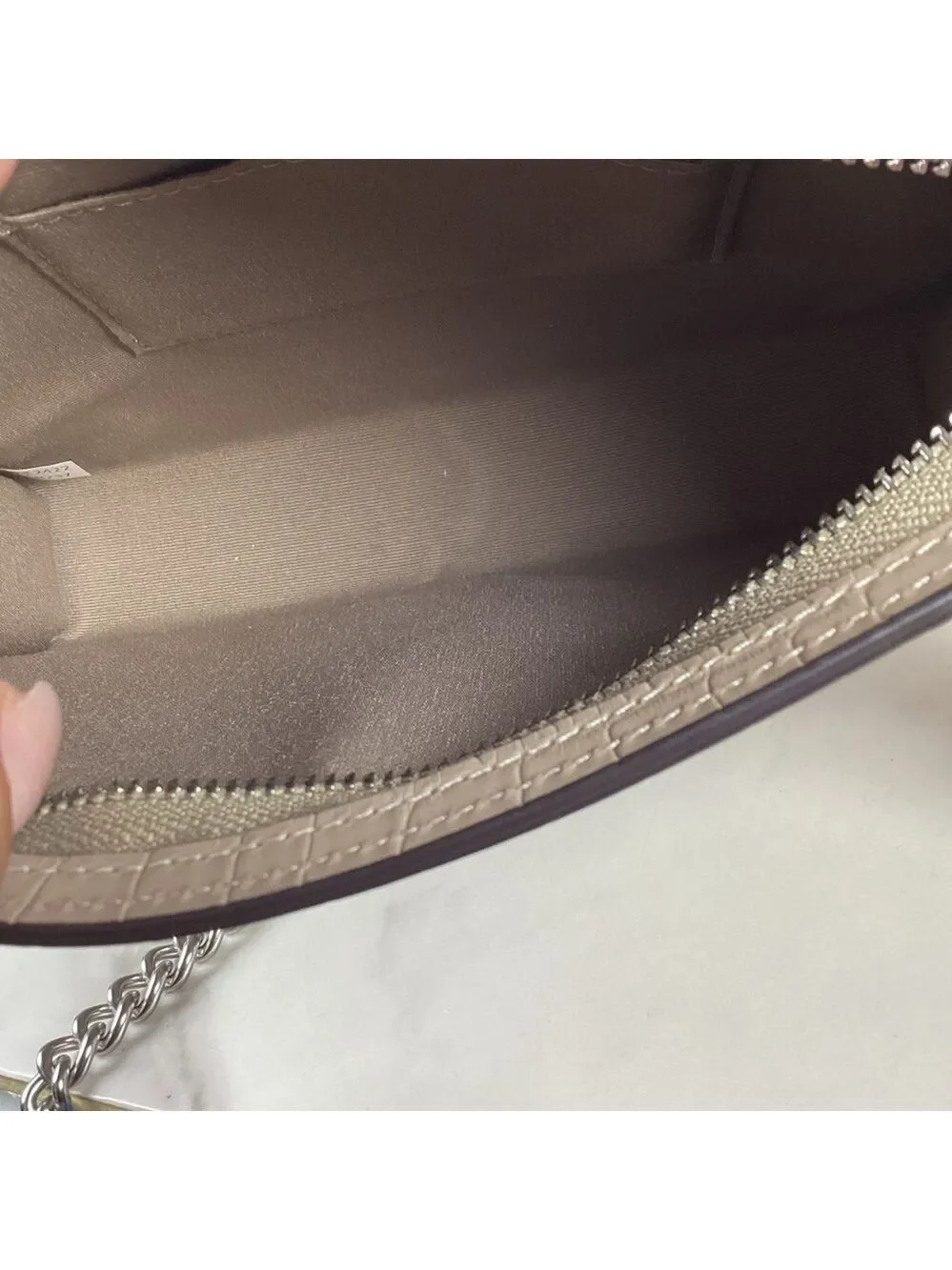 Coach Beige Croc Embossed‎ Crossbody Bag